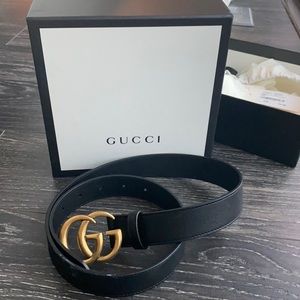Black Leather Gucci Belt